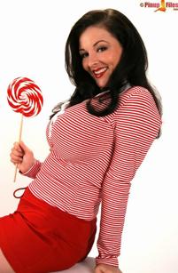 Lorna Morgan in Pinup Files set Red And White Stripes