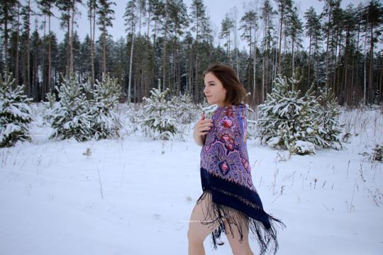 Irma in Nude In Russia set Snow Beauty