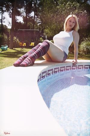 Lyla Ashby in More Than Nylons set Poolside Prettiness