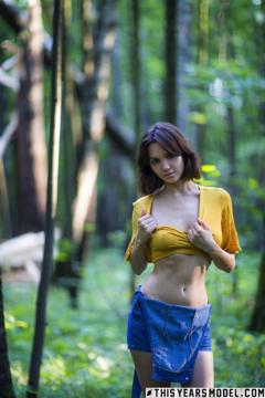 Lara Masier in This Years Model set Lara is bare in the Russian woods