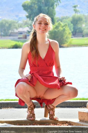 Myra in Ftv Girls set Red Dress Upskirt